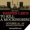 Photo image of court room chairs with text: Harper Lee's TO KILL A MOCKING BIRD