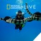 Underwater photo of Zoltan Takacs scuba diving, holding a large striped snake