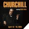 Churchill image of David Payne on stage as Winston Churchill