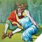 Mendelssohn sitting under a tree with a woman