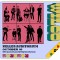 Wilco tour image: silhouette photos of the band on pink background stylized text