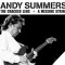 Black and white photo of Andy Summers playing guitar with title text