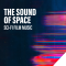 the sounds of space text on black with red and blue blurred design