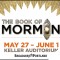 The Book of Mormon title text art with doorbell replacing second "o" in "Mormon"
