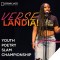 Photo of student in front of microphone, performing in Verselandia + title text