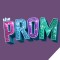 Stylized text of the words THE PROM on a purple background
