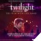 Image of main characters from Twilight with band performing on stage and text