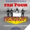 Image of The Fab Four and instruments in style of The Beatles' HELP! album