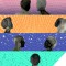 Image of portrait silhouettes of people on various color backgrounds